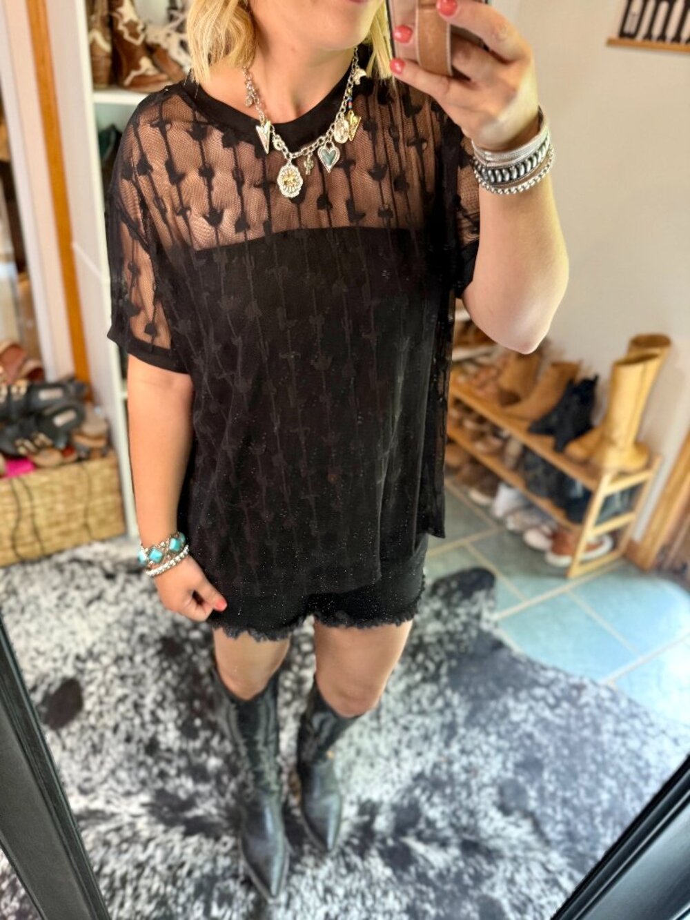 Cannon Short Sleeve Mesh Top [Black] ✙NWT✙